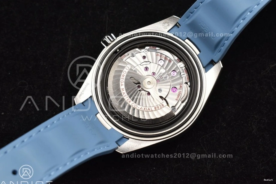 Blue 43mm Clone Dial Best Blue Aqua Rubber 1:1 Edition Super Summer A8938 Strap Terra on GMT VSF Worldtimer 1225